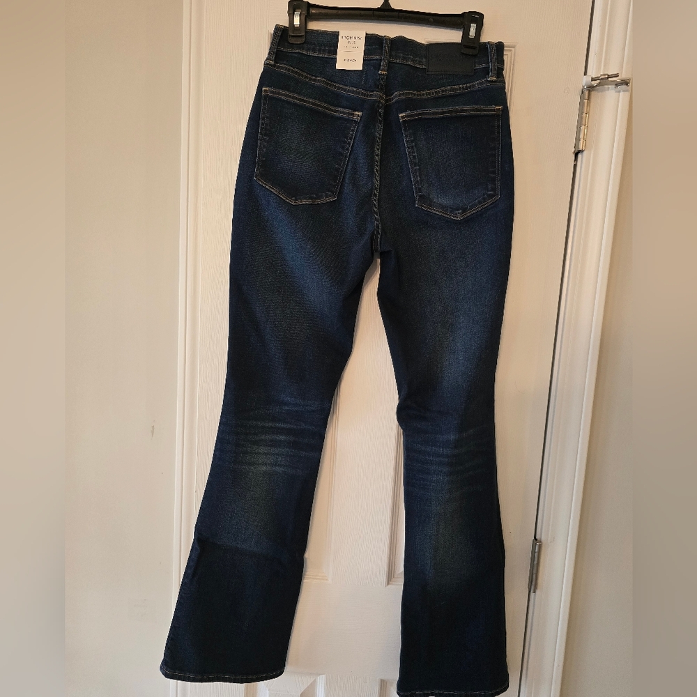 High-Rise Dark Blue Flare Jeans with Button-Fly OFFERS WELCOME!!! - Picture 4 of 8